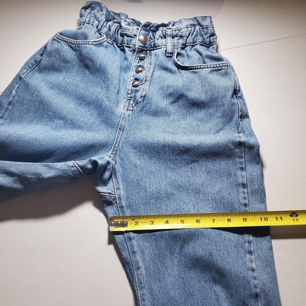 Zara High-Waisted Baggy Cropped Paper Bag Jeans | Women’s Size 2 - Picture 10 of 16
